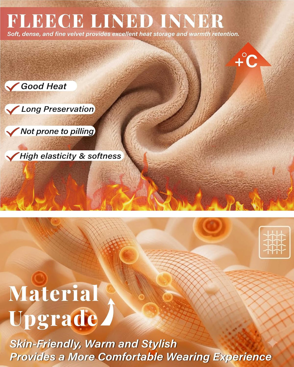 Unesmaro Womens Fleece Lined Tights, Translucent Thermal Pantyhose Leggings