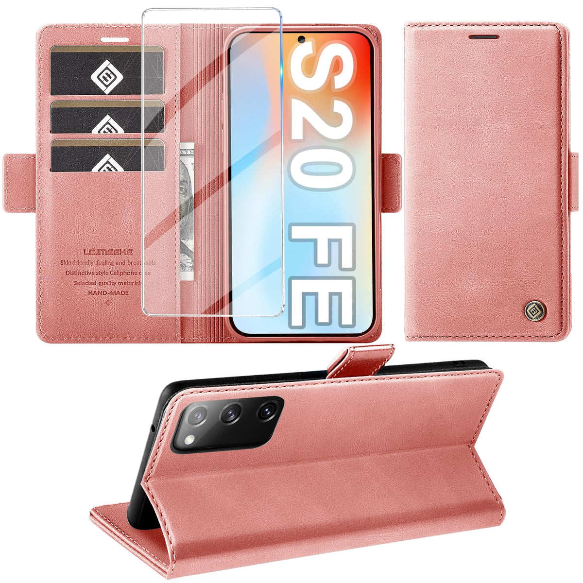 Giyer Handyhülle für Samsung Galaxy S24 5G Hülle mit Schutzfolie, Schutzhülle Galaxy S24 5G PU-Leder Wallet Flip Case Standfunktion Kartenfach Klapphülle für Samsung S24 5G Full Cover (Grün)