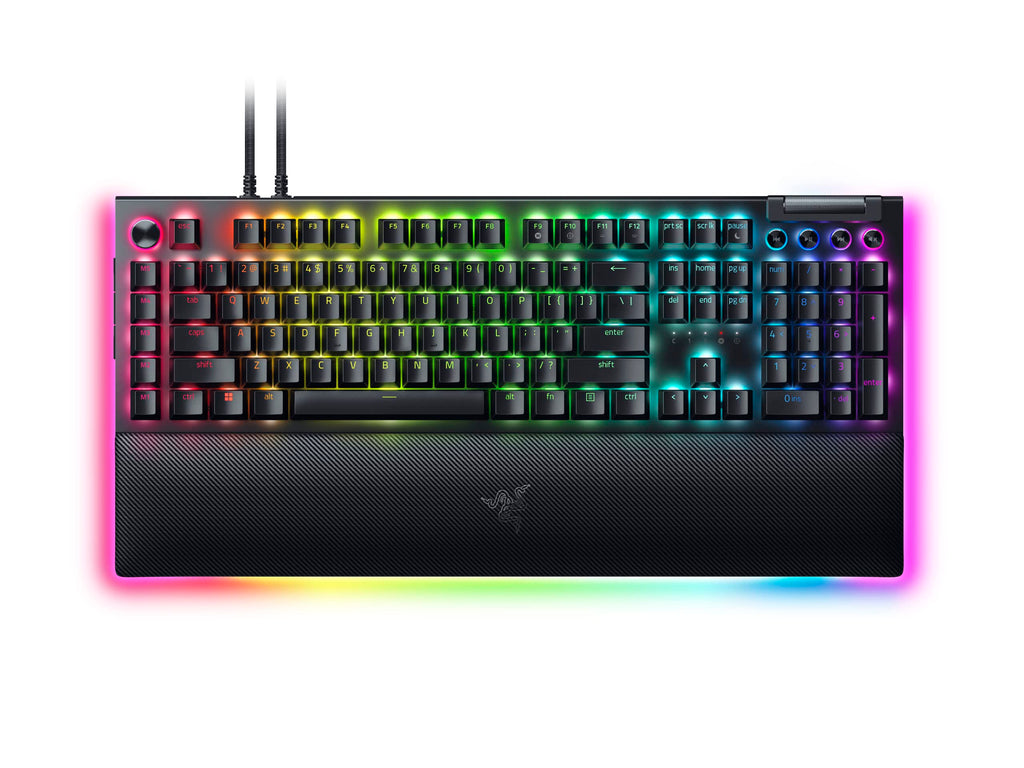 Razer BlackWidow V4 - Mechanische Gaming-Tastatur Chroma RGB (Mechanische Yellow Switches, 6 eigene Makro-Tasten, Doubleshot-ABS-Tastenkappen) QWERTZ DE-Layout | Schwarz