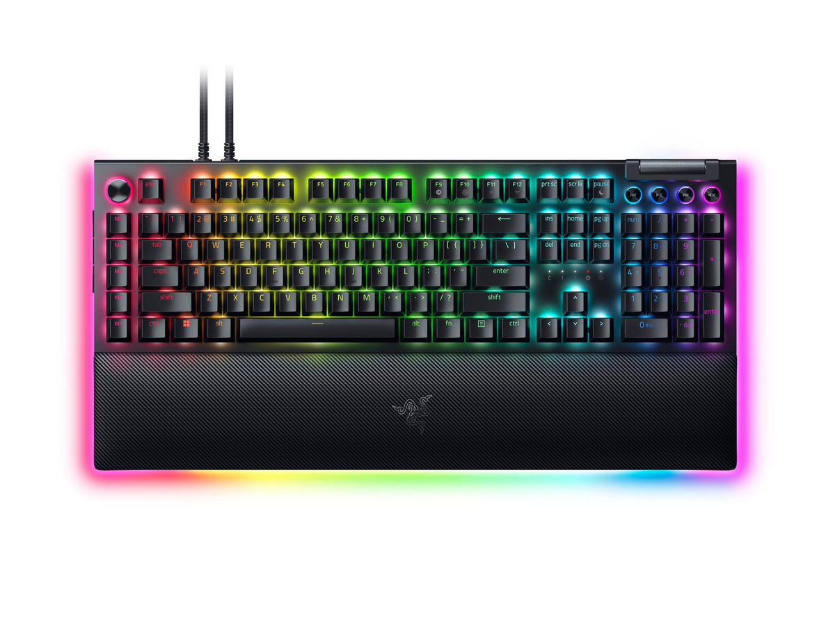 Razer BlackWidow V4 - Mechanische Gaming-Tastatur Chroma RGB (Mechanische Yellow Switches, 6 eigene Makro-Tasten, Doubleshot-ABS-Tastenkappen) QWERTZ DE-Layout | Schwarz