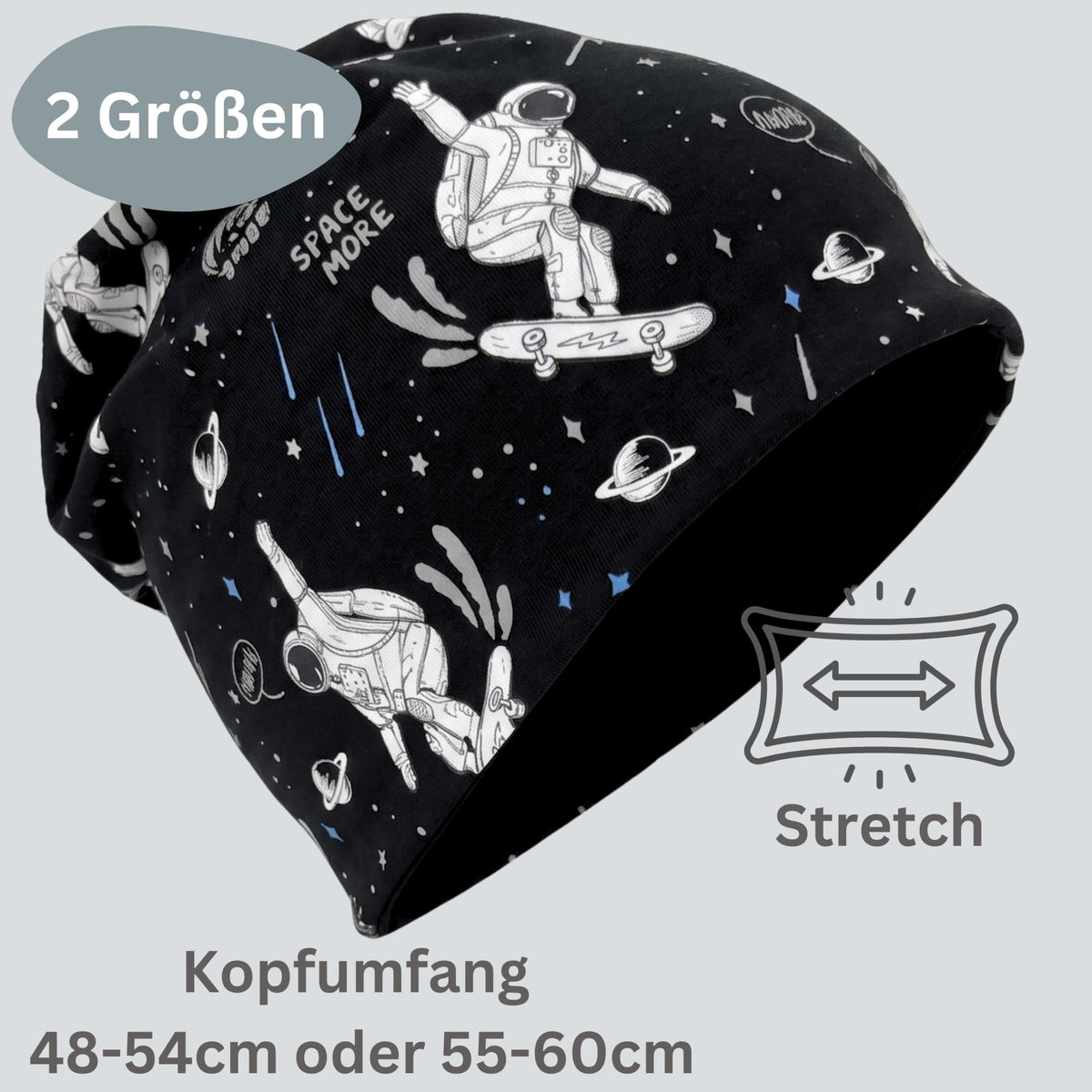 HECKBO 360° Reflektor Kinder Mütze & Loop Schal Set - 95% Baumwolle - weiches & pflegeleichtes Stretch-Material - Beanie Frühling Herbst Winter (48-54 cm)