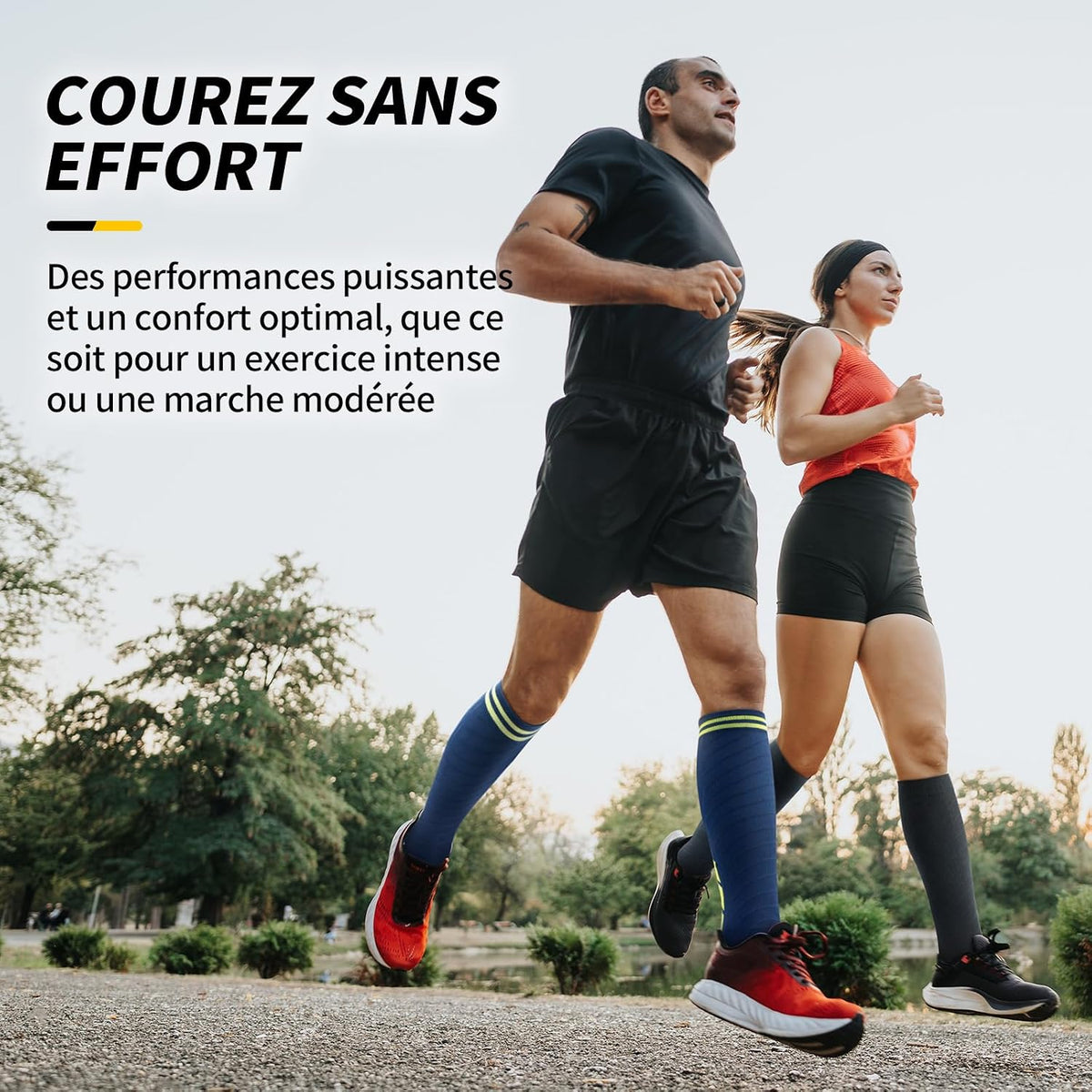 CAMBIVO Bas de Contention Femme Homme 3Paires, Chaussettes de Compression 20-30mmHg, Chaussette Contention Classe 2, pour Circulation Sanguine, Course a Pied, Voyage Avion, Sport, Running, Infirmiere