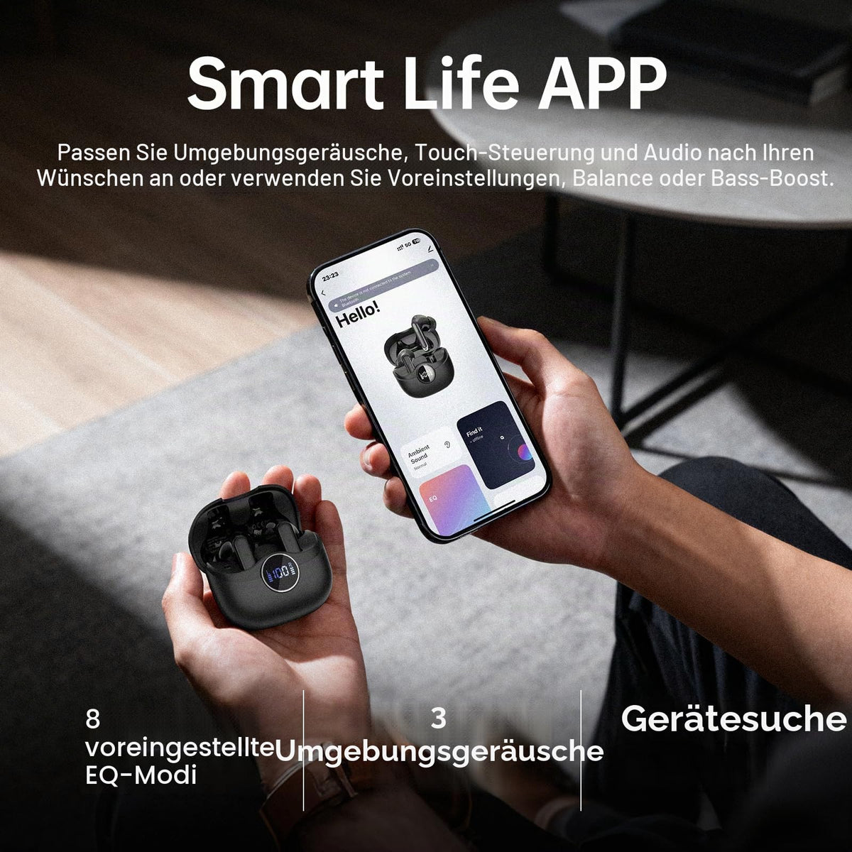 Bluetooth Kopfhörer, Kopfhörer Kabellos Bluetooth 5.4, Tiefer Bass Ohrhörer