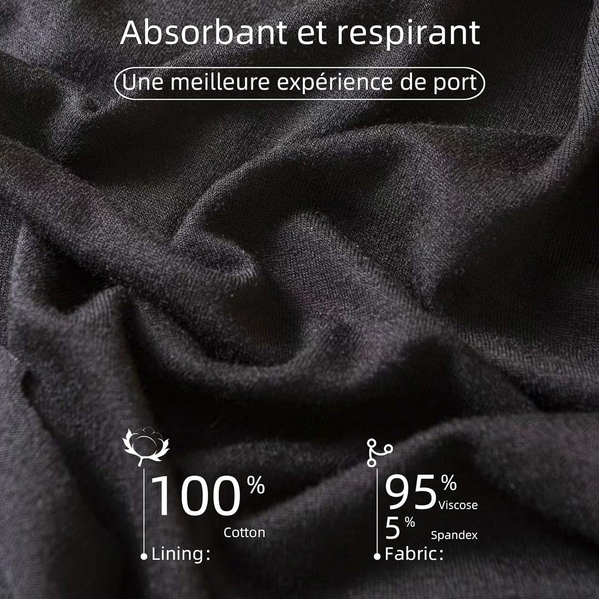 Culotte Menstruelle Absorbante Coton Menstruation Protection Périodique Hygiénique Flux léger à abondant Culotte de Règles