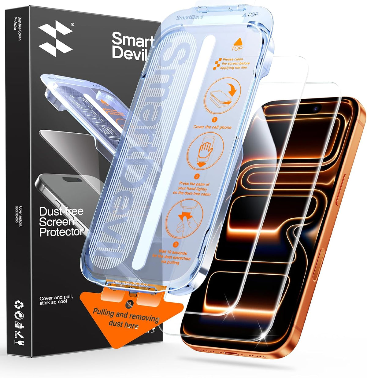 SMARTDEVIL 2 Pack Privatsphäre Schutz für iPhone 17 Panzerglas
