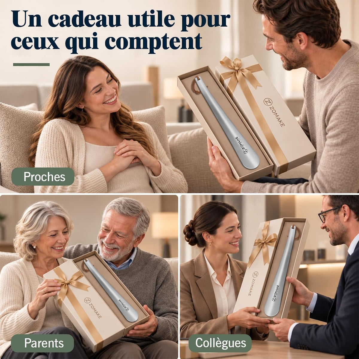 ZOMAKE Chausse Pied Métal 30 cm, Chausse-Pied Long en Acier Inoxydable