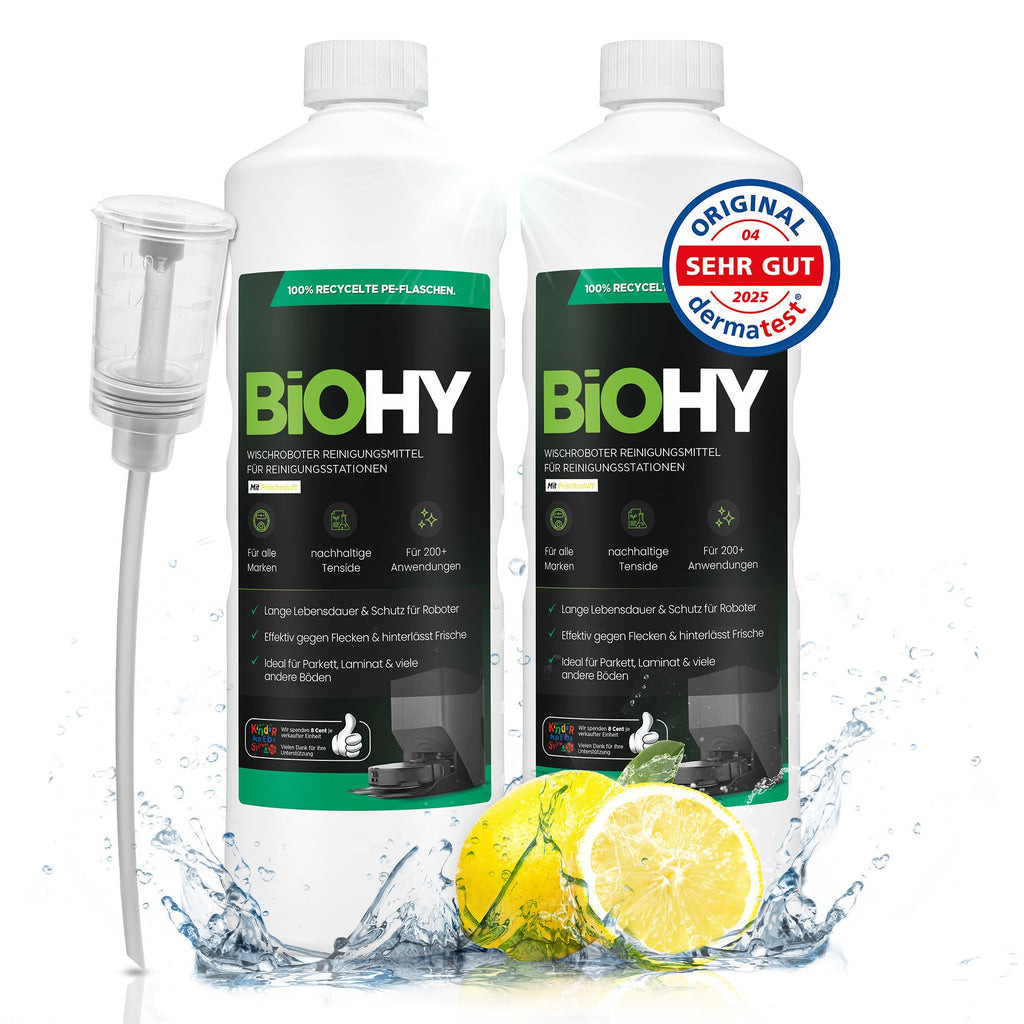 BiOHY Wischroboter Reiniger für Station mit Orangenduft (2 x 1 Liter)