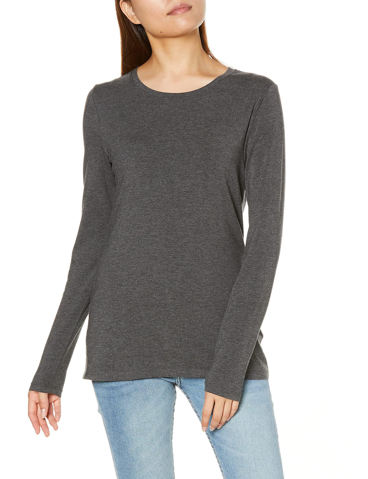 Amazon Essentials Damen Regular-Fit Langarm-T-Shirt Rundhalsausschnitt (In Übergröße Erhältlich)