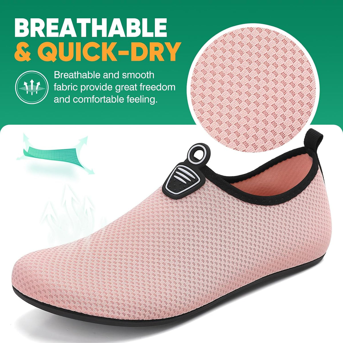 Water Shoes for Women Men Quick-Dry Beach Swim Socks with Non-Slip Sole
