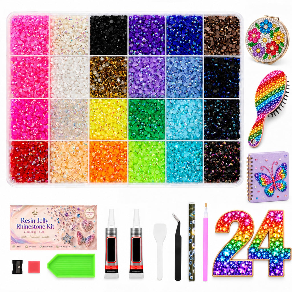 56 Farben Bedazzler-Set, 45.000 Stück 3mm Harz-Strasssteine-Set