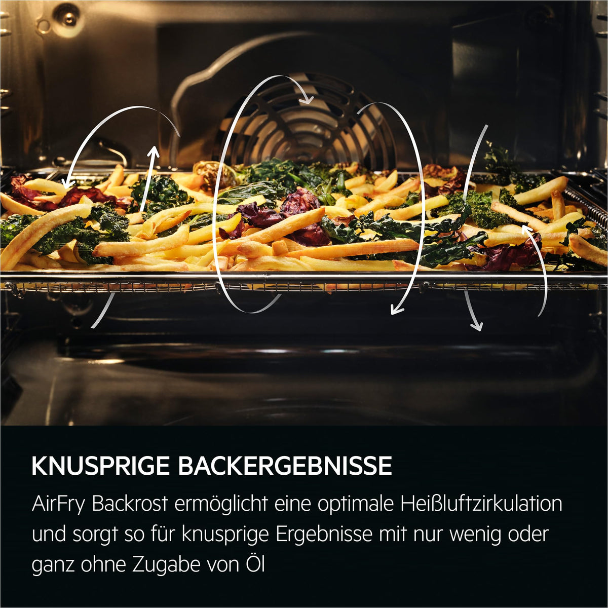 AEG Einbaubackofen, Serie 5 Ringheißluft: Gleichmäßige Garergebnisse auf 3 Ebenen, Pyrolyse Selbstreinigung, 45 Automatikprogramme, LED-Touchdisplay, Schnellaufheizung, Edelstahl, OU5PB40WSM