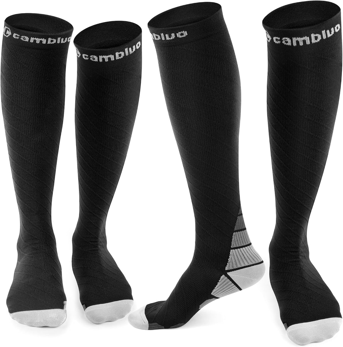 CAMBIVO Kompressionsstrümpfe für Damen & Herren, 2 Paar, Reise-Flugstrümpfe