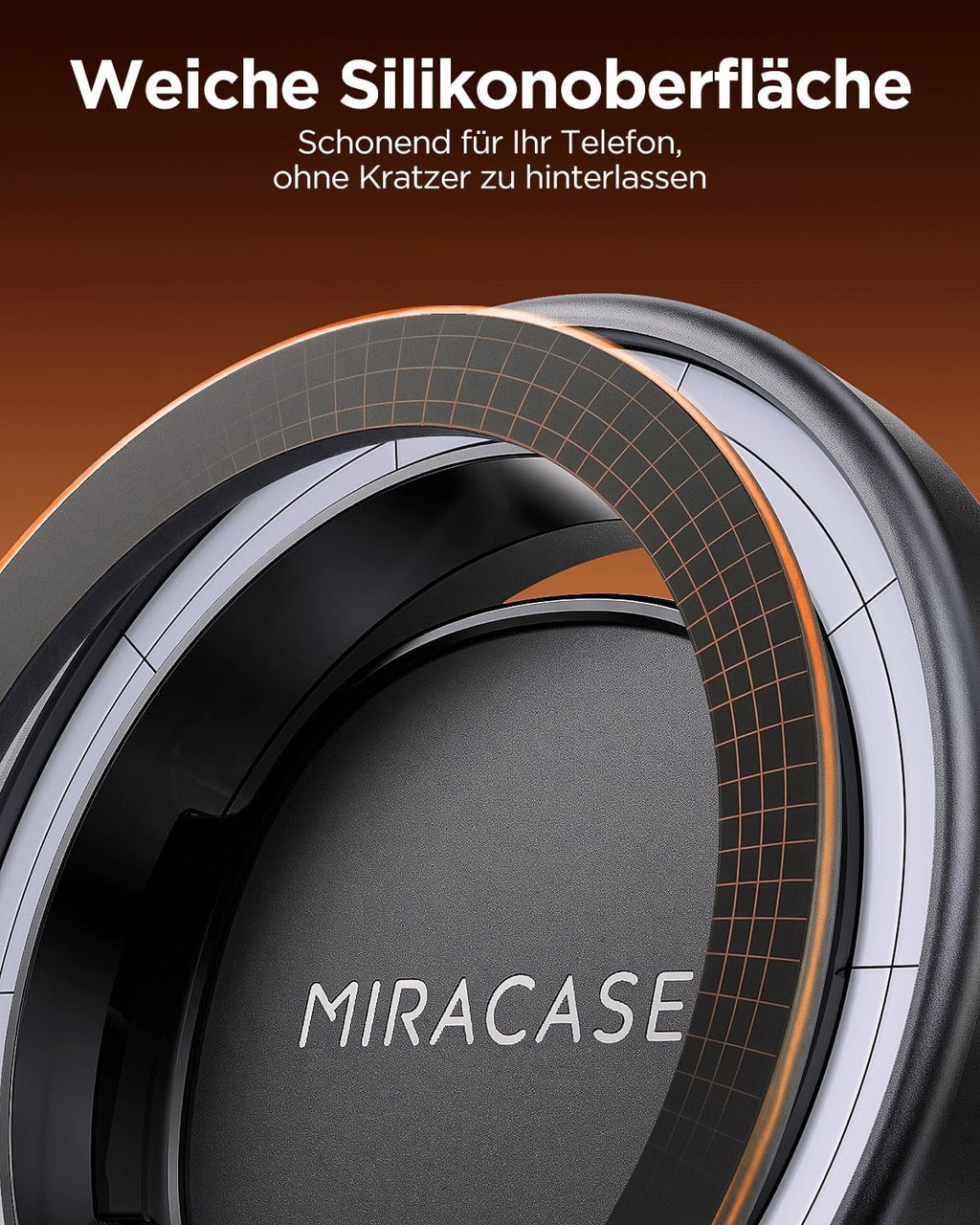 Miracase [2026 Upgraded Handyhalterung Auto Handy Halterung,Universal Car Phone Holder[Stärkste Saugnapf & Lüftungshaken] 360° Drehbar kfz autohalterung Lautsprecher für iPhone Samsung Galaxy Google