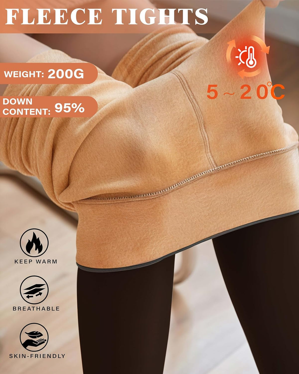 Unesmaro Womens Fleece Lined Tights, Translucent Thermal Pantyhose Leggings