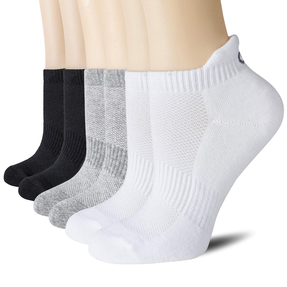 CS CELERSPORT 6 Paar kurze Sportsocken für Damen und Herren, Sneaker-Socken für Laufen und Sport mit Fersenlasche