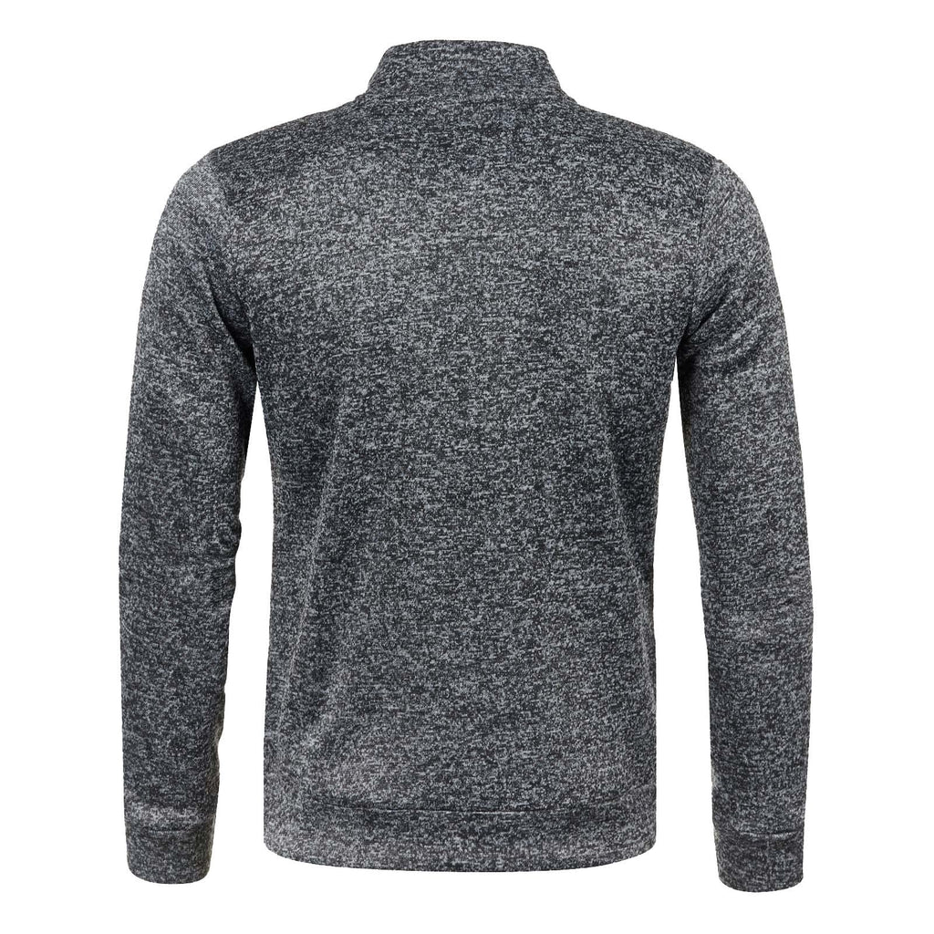 Generisch Sweatjacke Herren Ohne Kapuze Cardigan Mit Reißverschluss Langarm Janker Stehkragen Pullover Casual Warme Herbst/Winterjacke Klassischer Strickweste Trachtenjacke Freizeitjacke