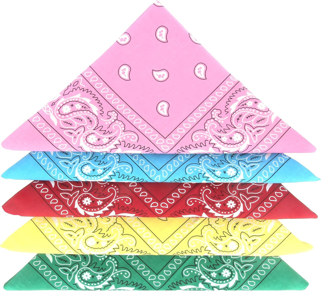 Bandana 100% Coton Qualité Premium - Epaisseur Supérieure - 20 Couleurs Exclusives - Motif Paisley