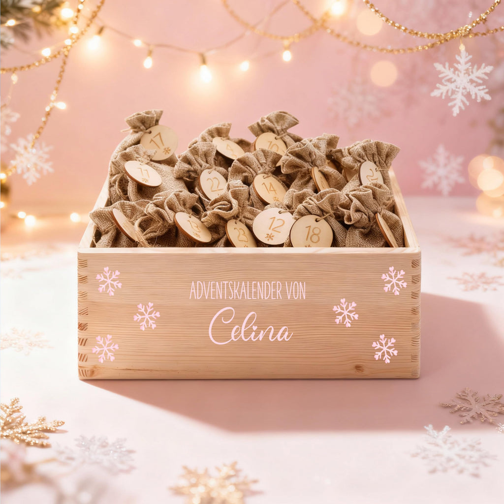 Bärenfreunde Personalisierter Adventskalender zum Befüllen, Holz, Baum