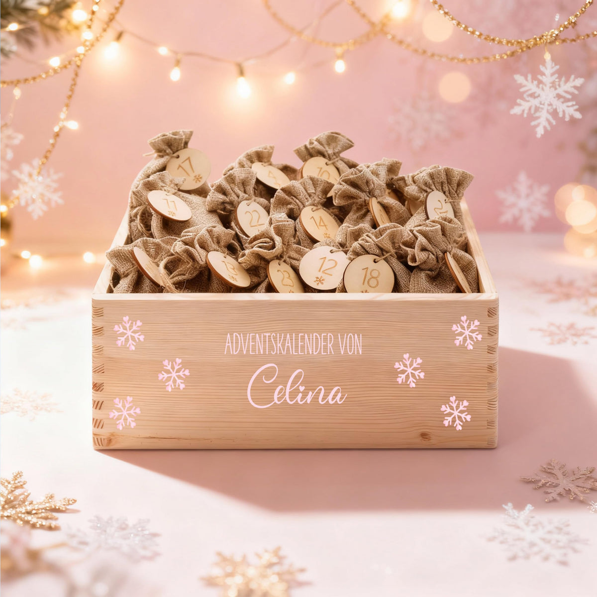 Bärenfreunde Personalisierter Adventskalender zum Befüllen, Holz, Baum