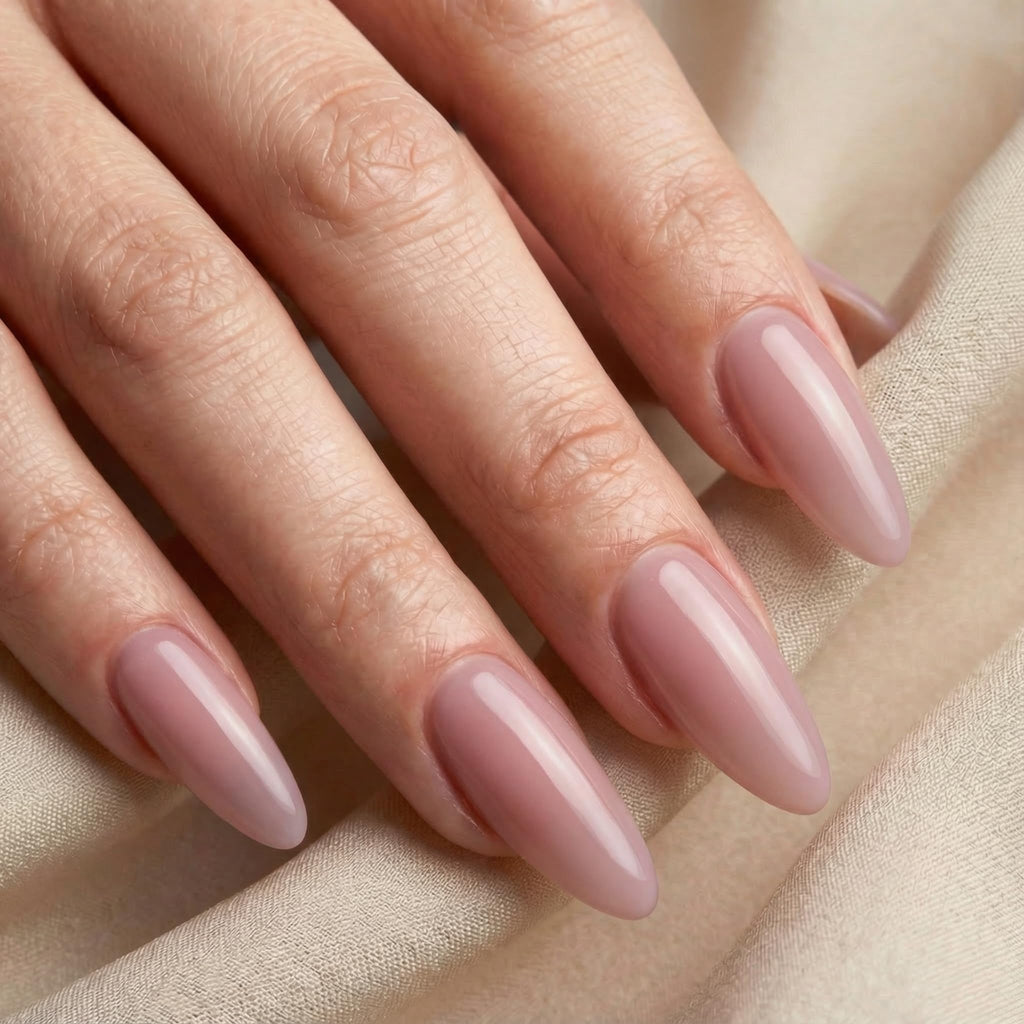 No File Aufbaugel Gelnägel ALMOND NUDE 15ml UV Gel selbstglättend o. Feilen