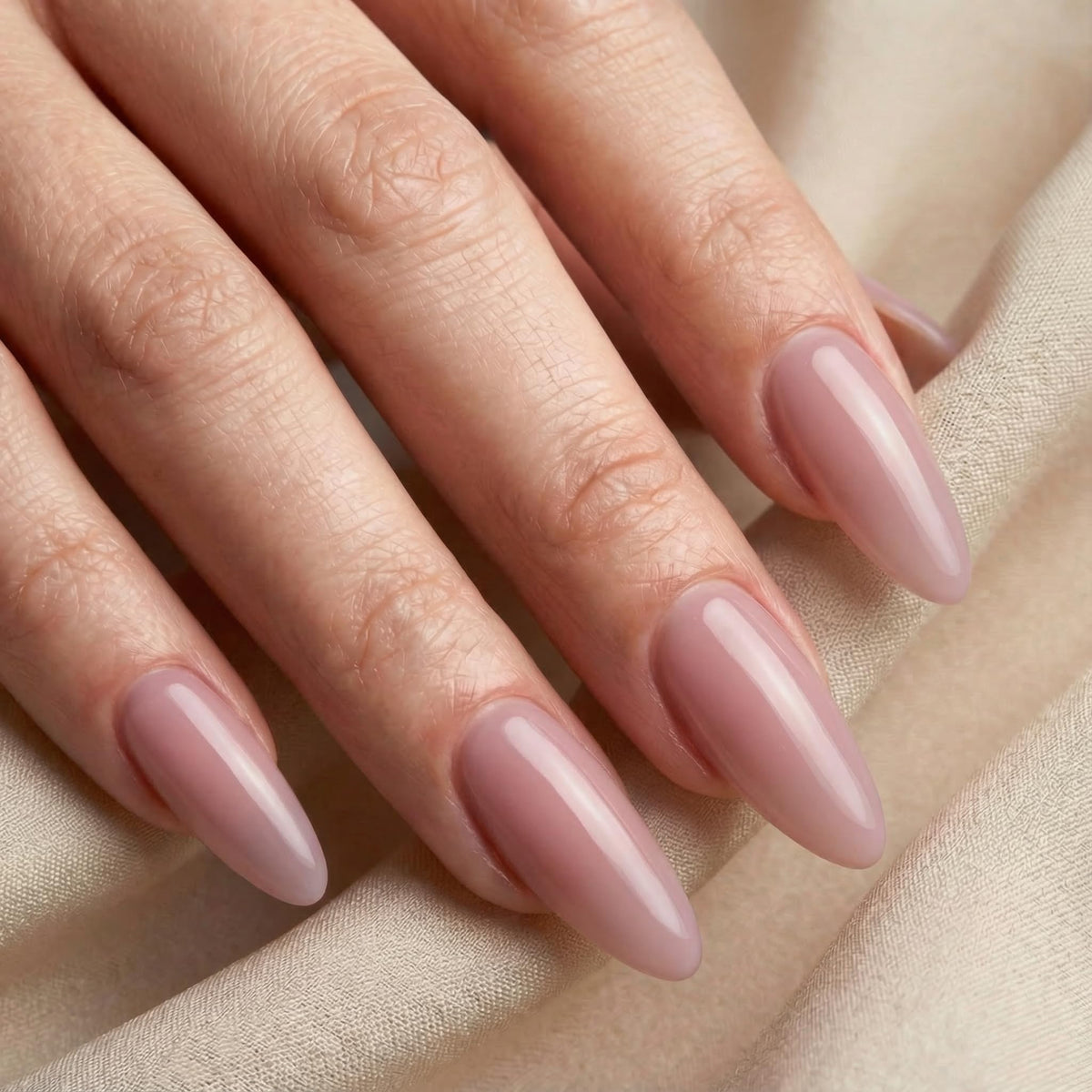 No File Aufbaugel Gelnägel ALMOND NUDE 15ml UV Gel selbstglättend o. Feilen