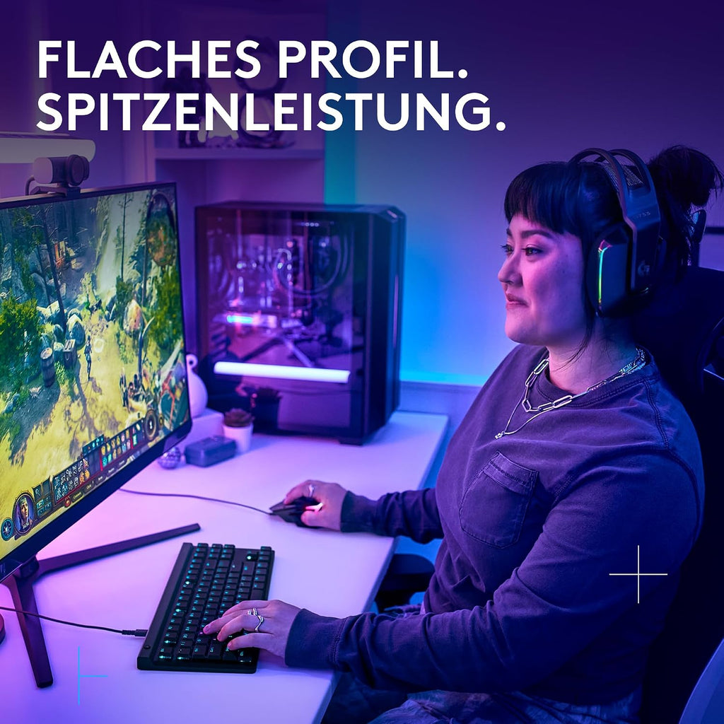 Logitech G G515 LIGHTSPEED TKL kabellose flache Gaming-Tastatur (Schwarz)