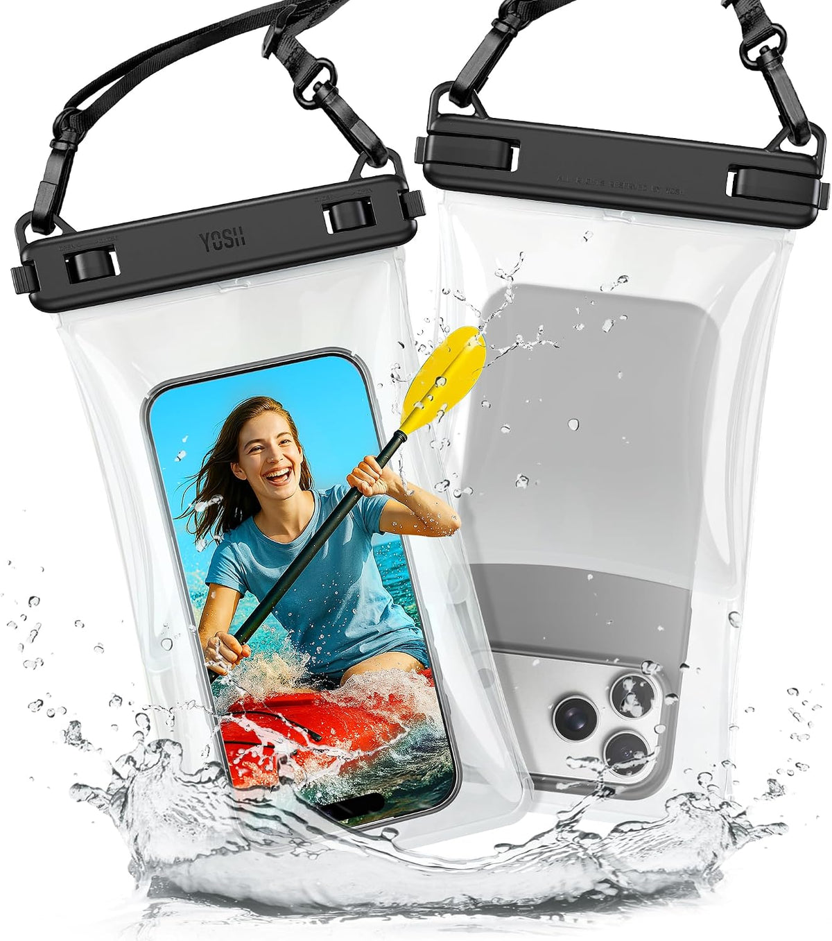 YOSH wasserdichte Handyhülle [Schwimmende & Nahtloser] 2 STK., bis zu 7,5"