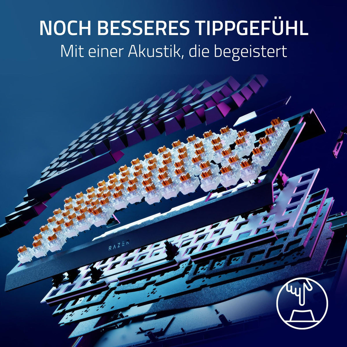 Razer BlackWidow V4 - Mechanische Gaming-Tastatur Chroma RGB (Mechanische Yellow Switches, 6 eigene Makro-Tasten, Doubleshot-ABS-Tastenkappen) QWERTZ DE-Layout | Schwarz
