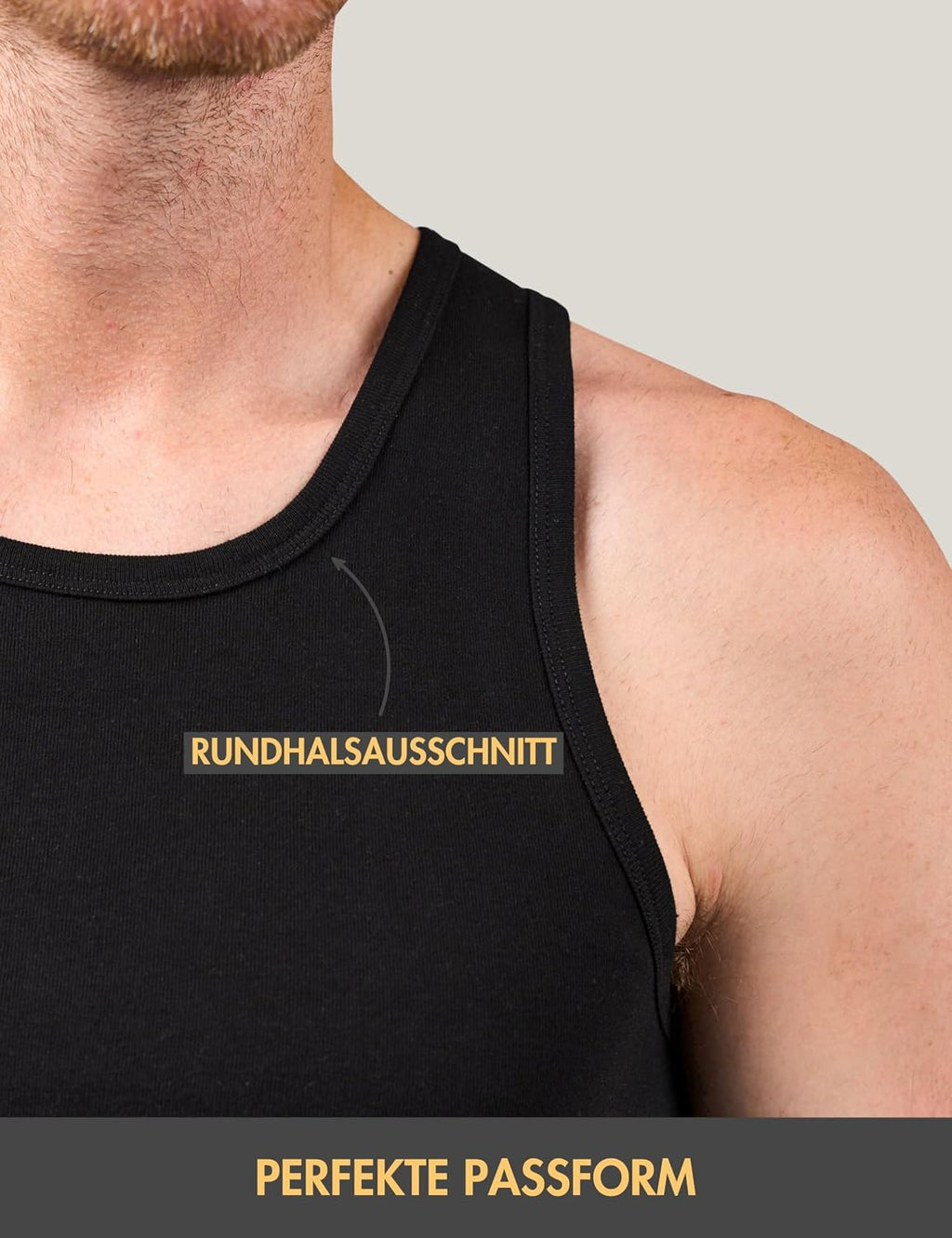 Basic Treasure 5er Pack Unterhemd Herren 100% Baumwolle, Tank Top