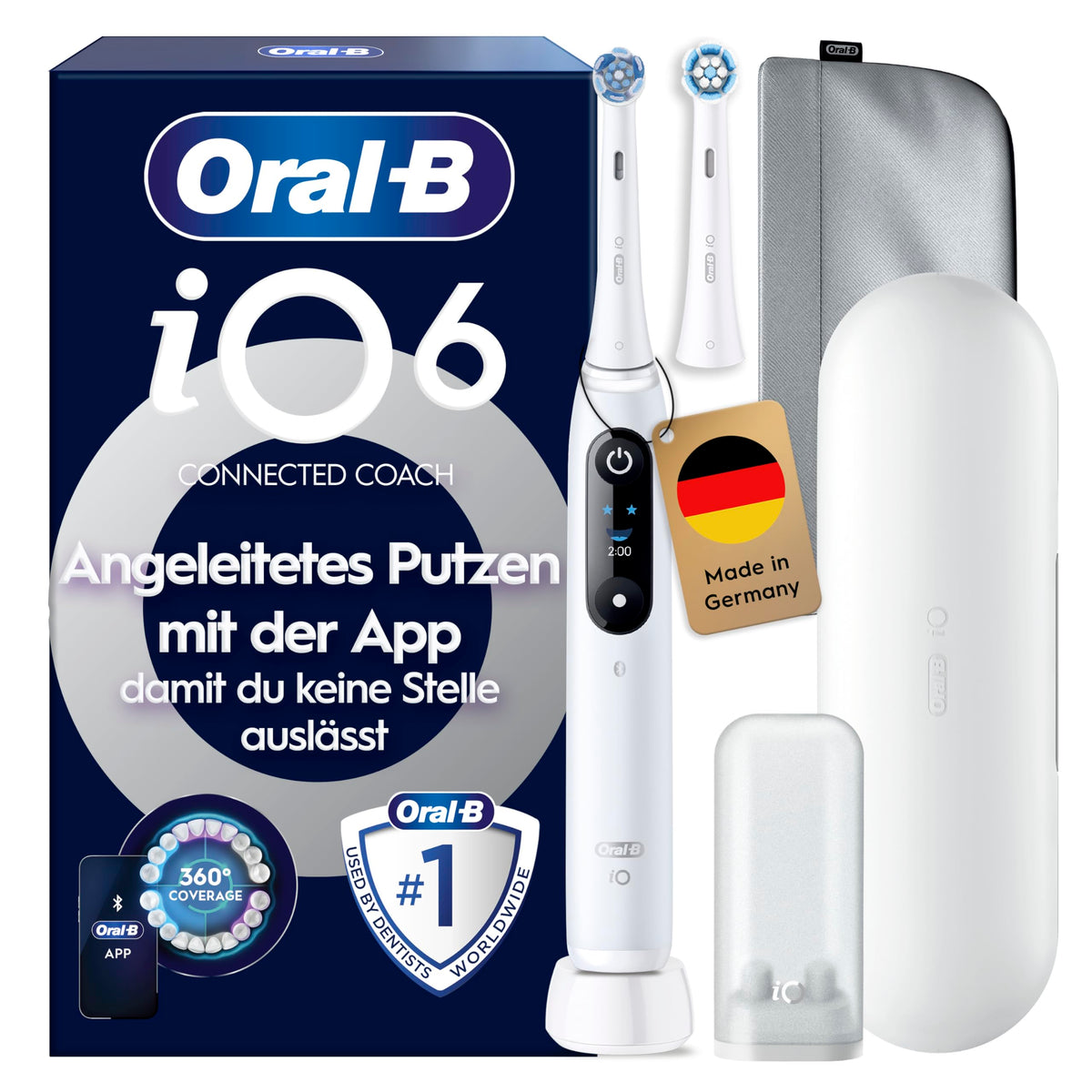 Oral-B iO Series 6 Elektrische Zahnbürste, Weiß
