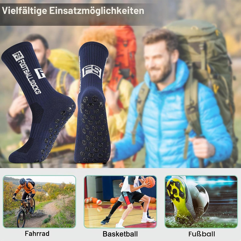 FANTESI 3 Paare Fußballsocken für Herren Damen,Sportsocken Fußball