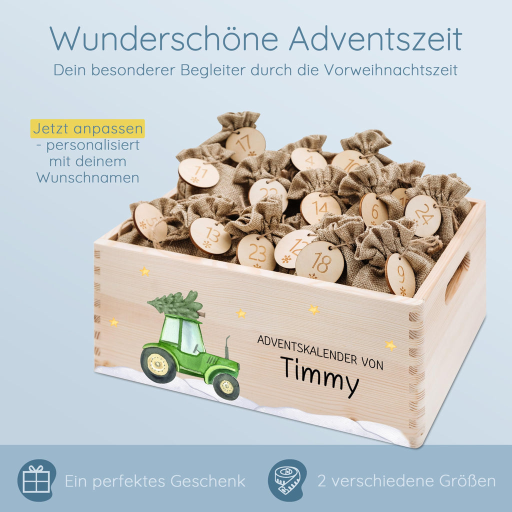Bärenfreunde Personalisierter Adventskalender zum Befüllen, Holz, Baum