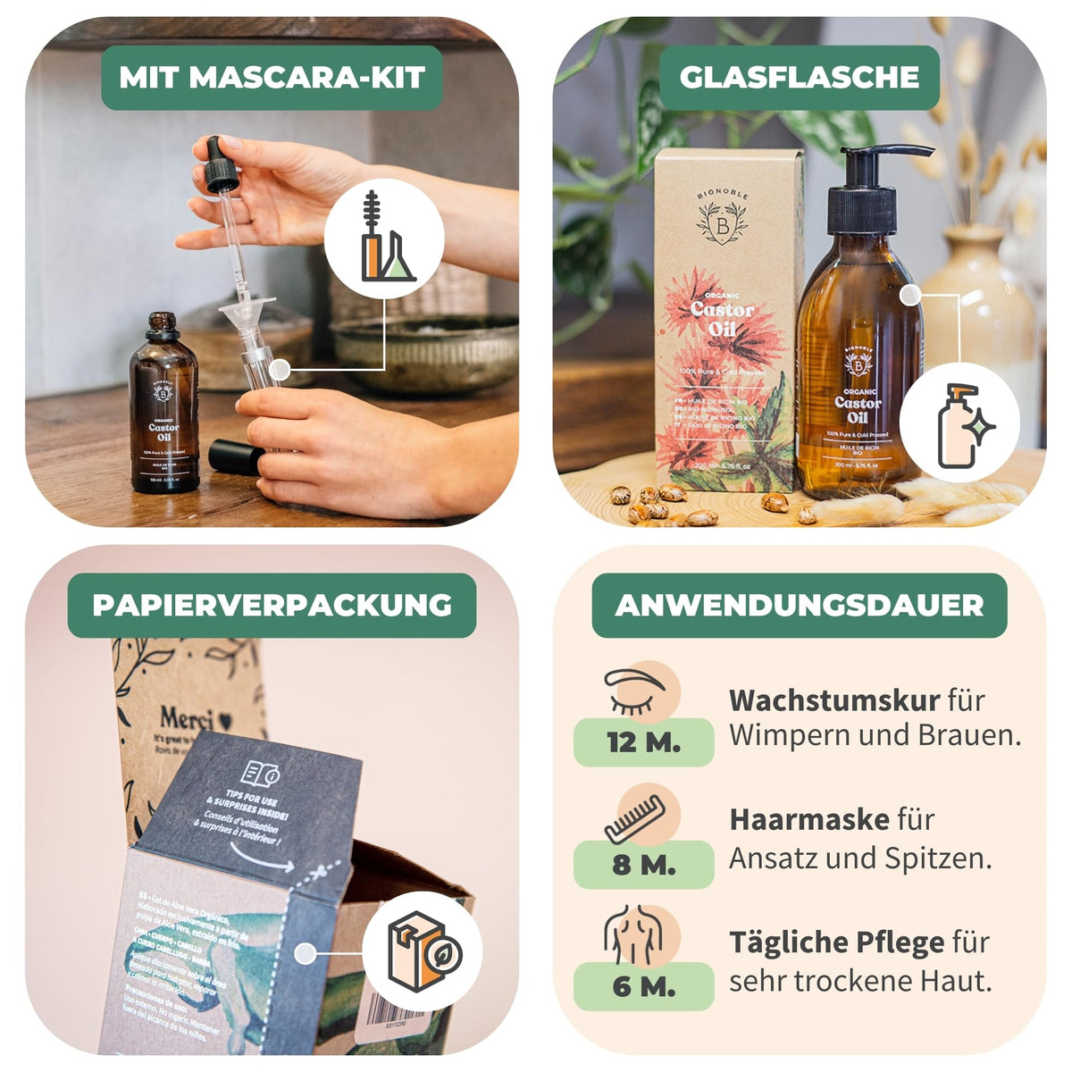 BIONOBLE Arganöl Bio Kaltgepresst - Haare, Gesicht, Haut - Marokko - 50ml