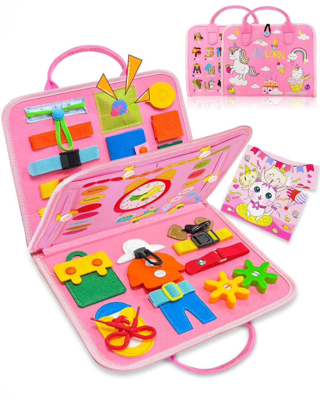 Exorany Busy Board Montessori Toys for Toddler Boy Girl Gifts Busy Book