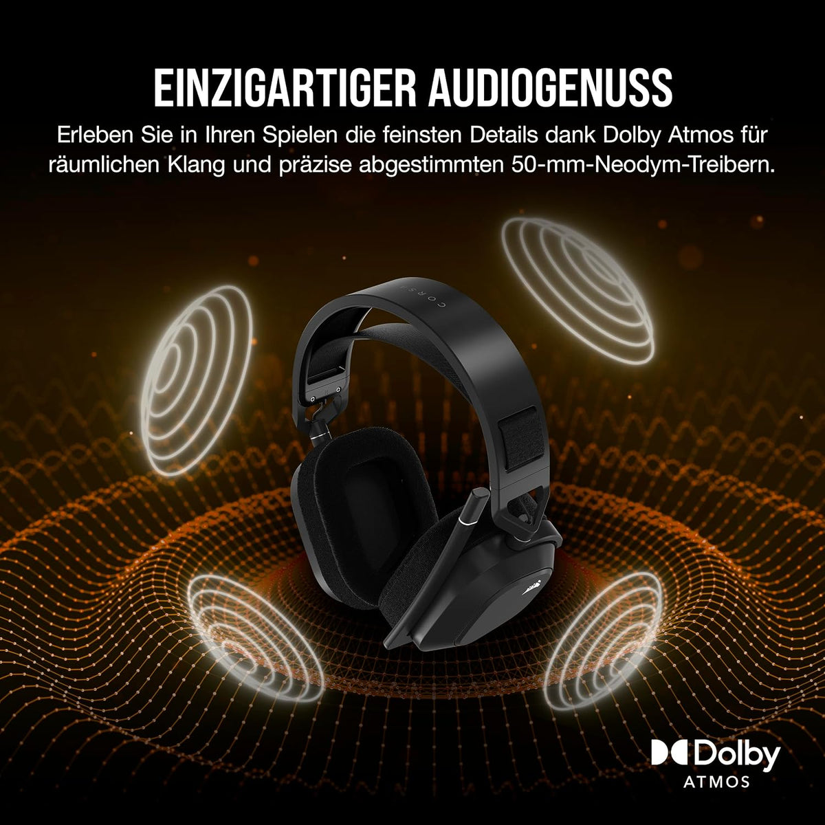 Corsair HS80 MAX Wireless Multiplattform-Gaming-Headset – Stahlgrau