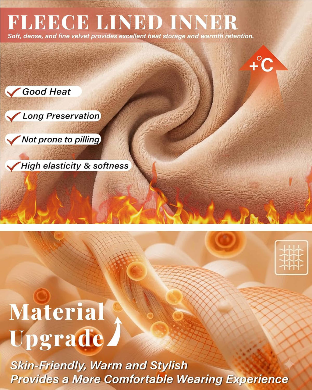 Unesmaro Womens Fleece Lined Tights, Translucent Thermal Pantyhose Leggings