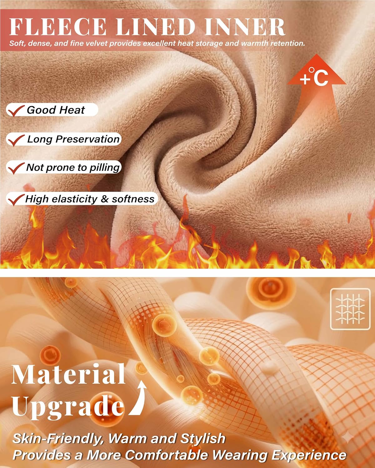 Unesmaro Womens Fleece Lined Tights, Translucent Thermal Pantyhose Leggings