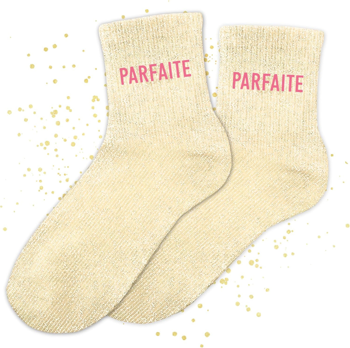 MASSA Chaussettes Paillettes - Taille Unique - Parfaite, Unique, Wesh, Tana, Princesse, Pipelette, Raleuse, Gourmande, Aigrie, Mamounette - Chaussettes à Paillettes