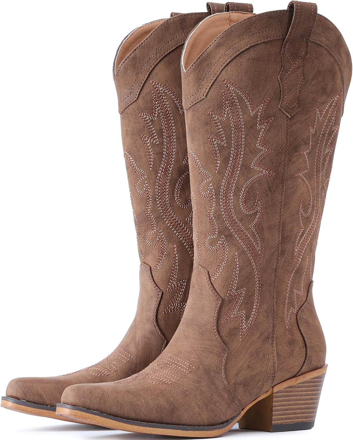 IUV Cowboystiefel für Damen Western Cowgirl Stiefel wadenhoch mit spitzer Kappe