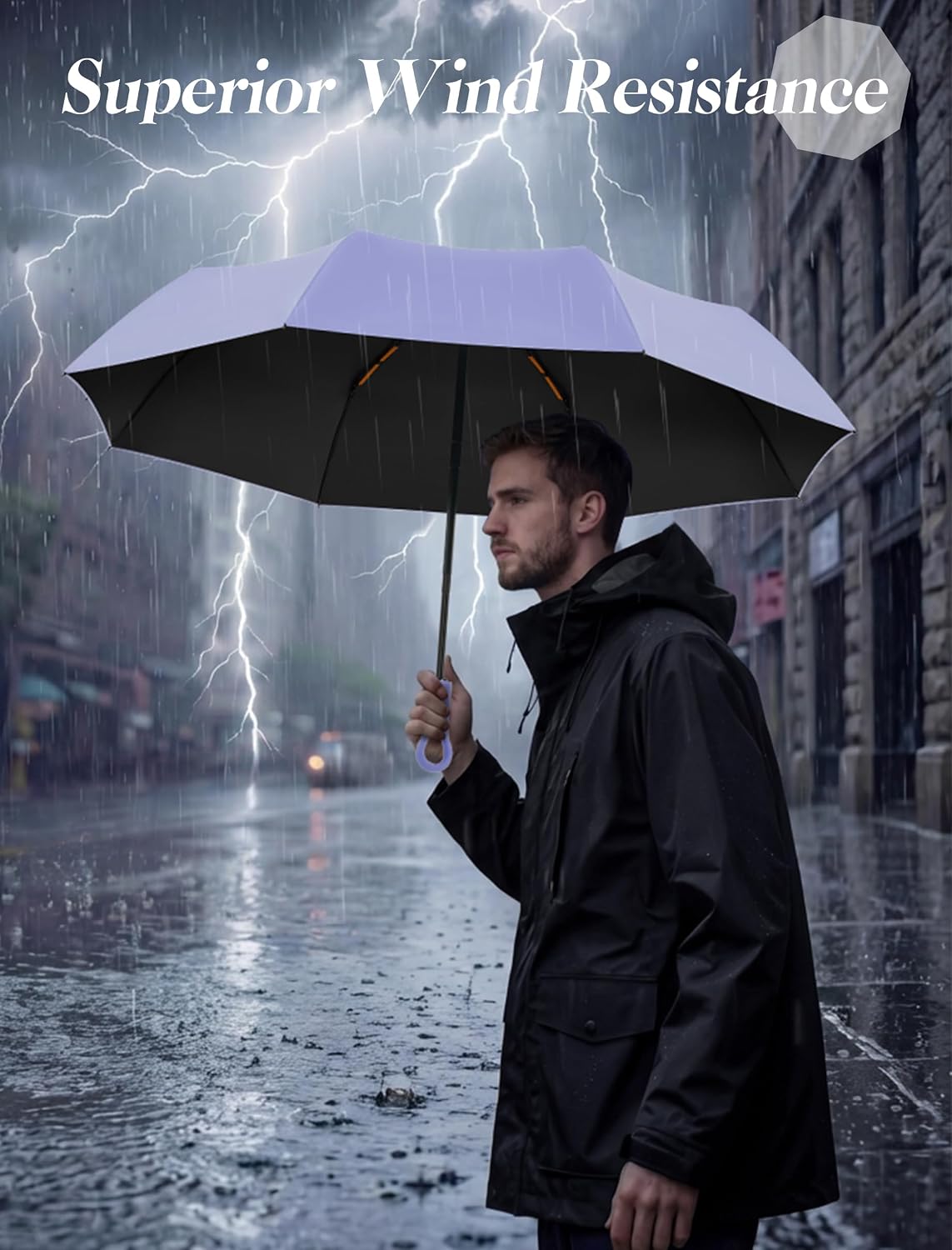 Seniny Windproof Travel Umbrella, Automatic Umbrellas for Rain, Portable & Compact Umbrellas for Backpack, Strong UV for Protection, Folding Small Sun Umbrella for Car, Walking