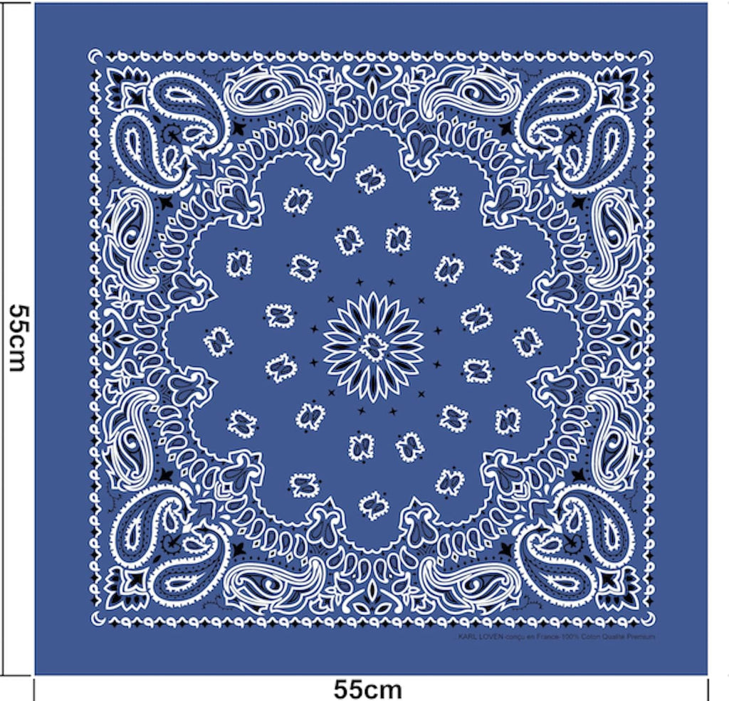 Bandana 100% Coton Qualité Premium - Epaisseur Supérieure - 20 Couleurs Exclusives - Motif Paisley