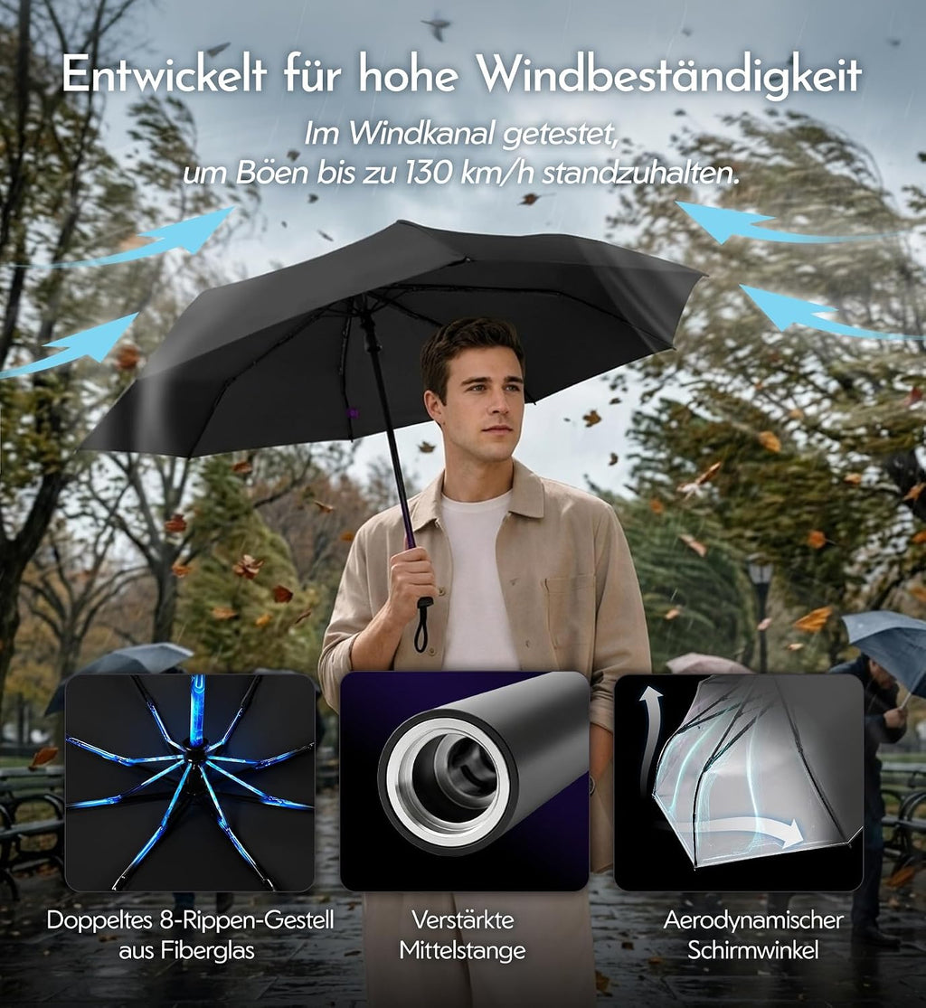 LILAC Regenschirm Klein Stabil Windfest