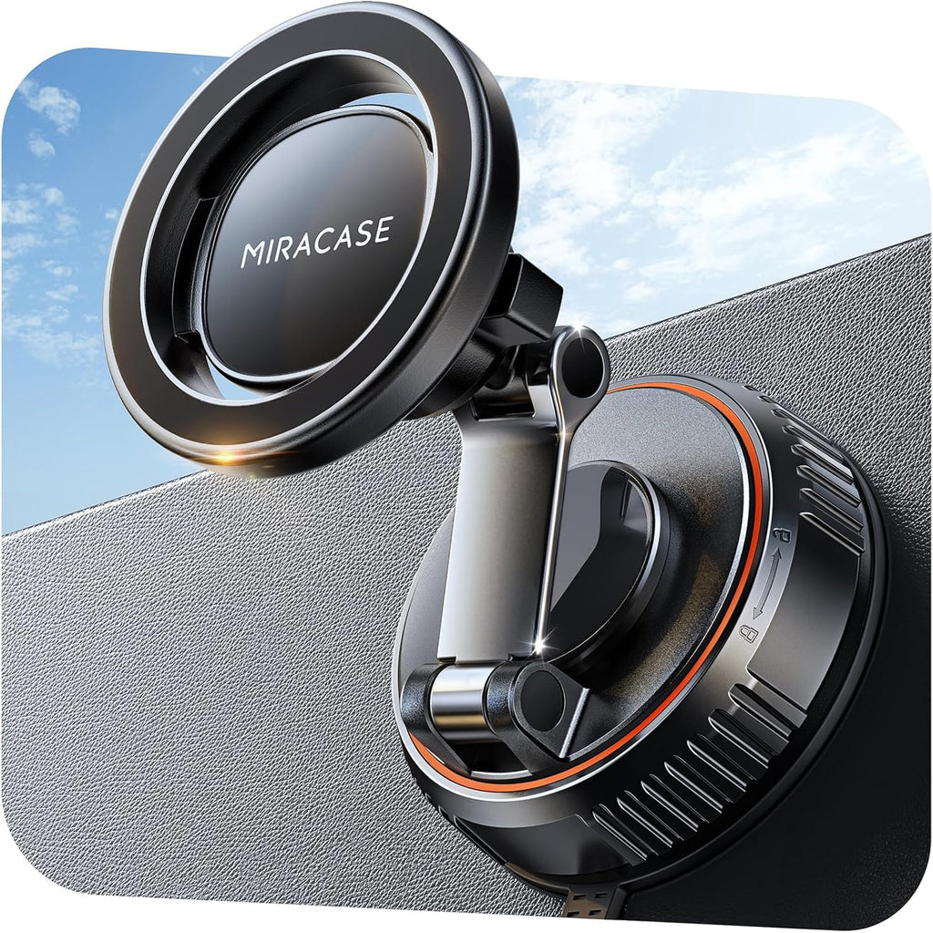 Miracase [2026 Upgraded Handyhalterung Auto Handy Halterung,Universal Car Phone Holder[Stärkste Saugnapf & Lüftungshaken] 360° Drehbar kfz autohalterung Lautsprecher für iPhone Samsung Galaxy Google