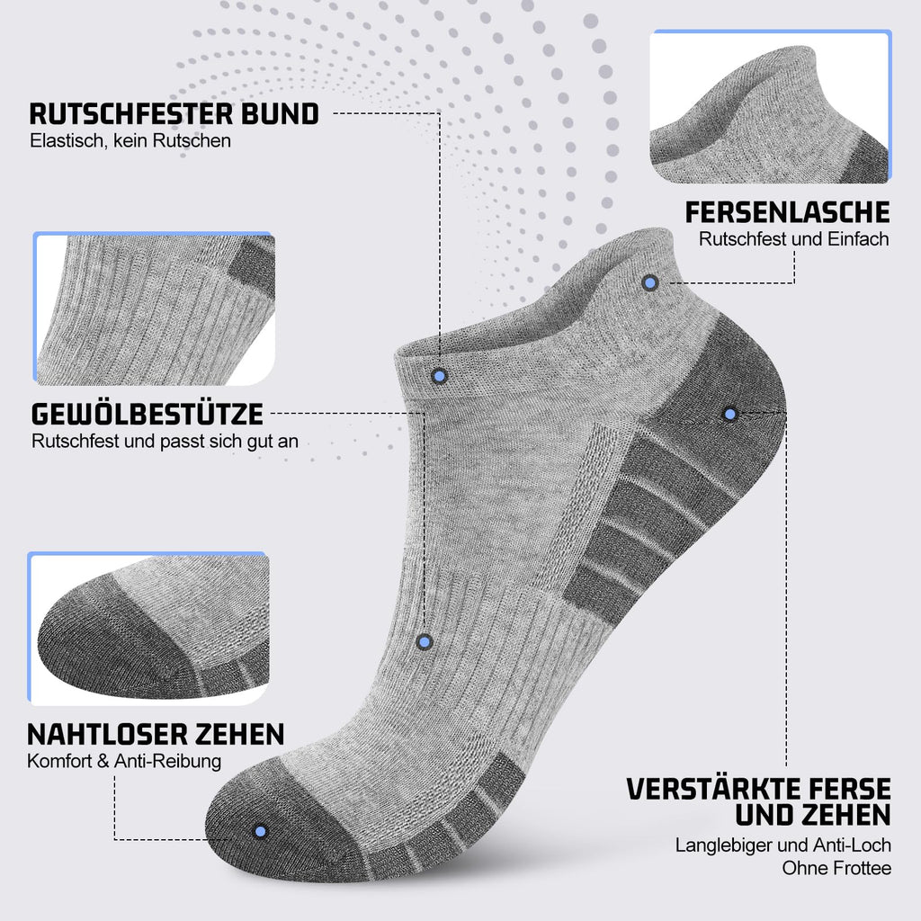 Sneaker Socken Herren Damen 10/20 Paar – Atmungsaktive Sportsocken