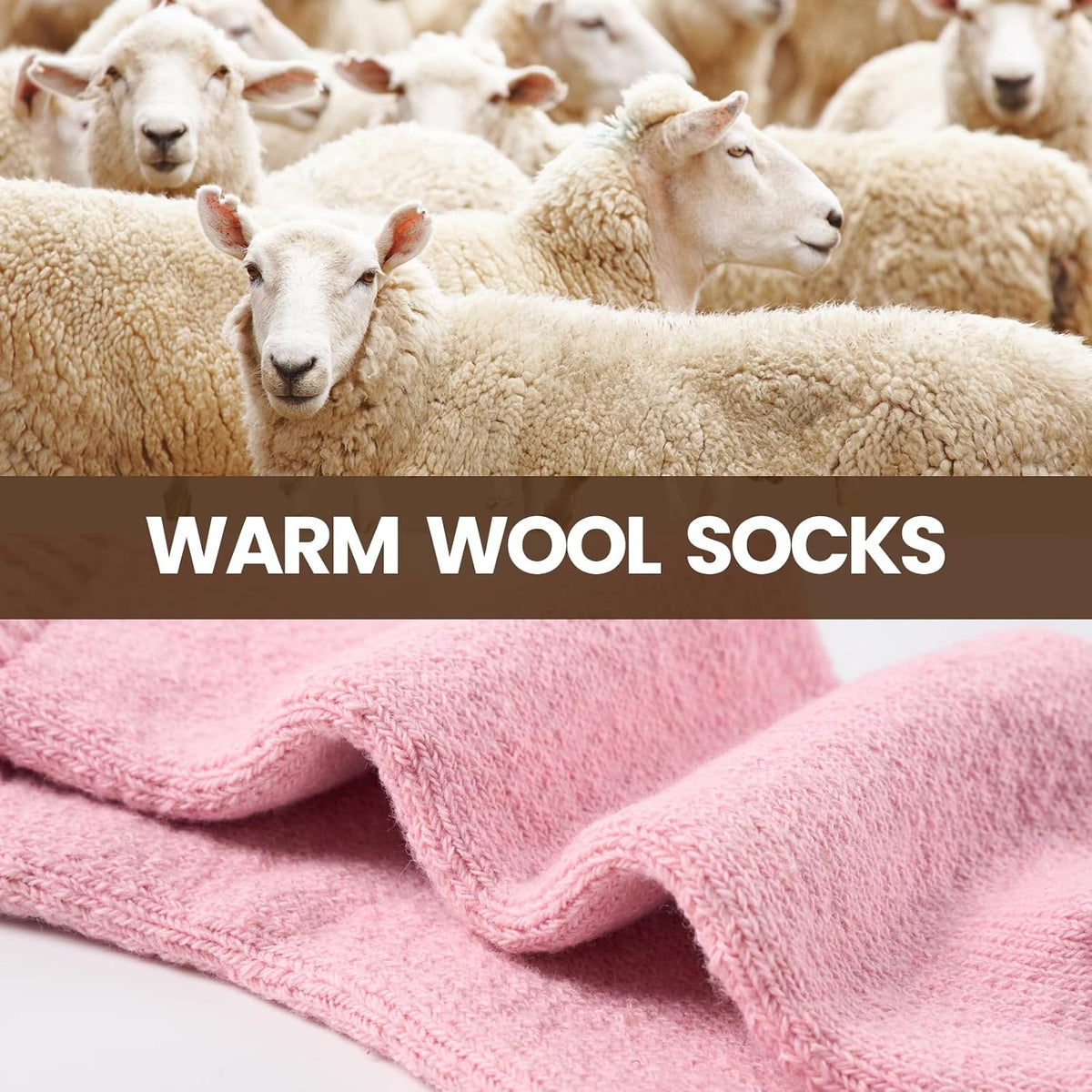 Niorasen Women's Thermal Socks, 3 Pairs Full Cushioned, Cosy Gift Winter