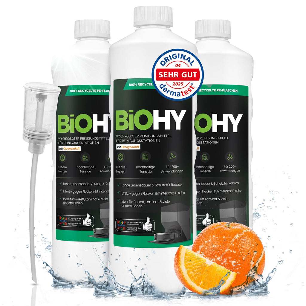 BiOHY Wischroboter Reiniger für Station mit Orangenduft (2 x 1 Liter)