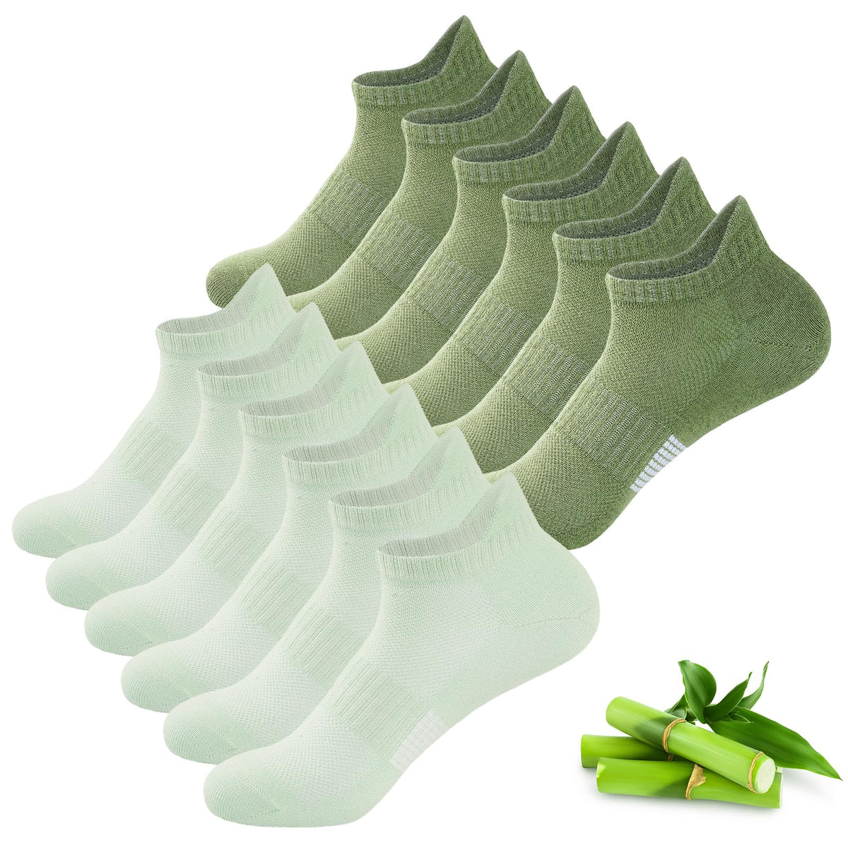 Bambus Sneaker Socken Damen, 6 Paar, Atmungsaktiv