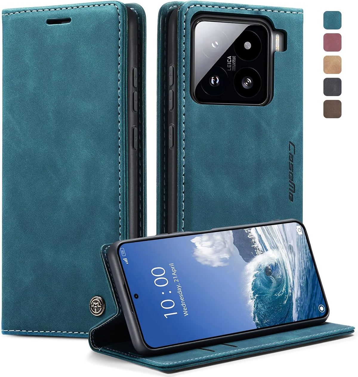 Handyhülle für Honor Magic 6 Pro Hülle Premium PU Klapphülle RFID Lederhülle Faltbare Schutzhülle Kartenfach Standfunktion Handytasche Hülle Honor Magic 6 Pro 5G - Schwarz