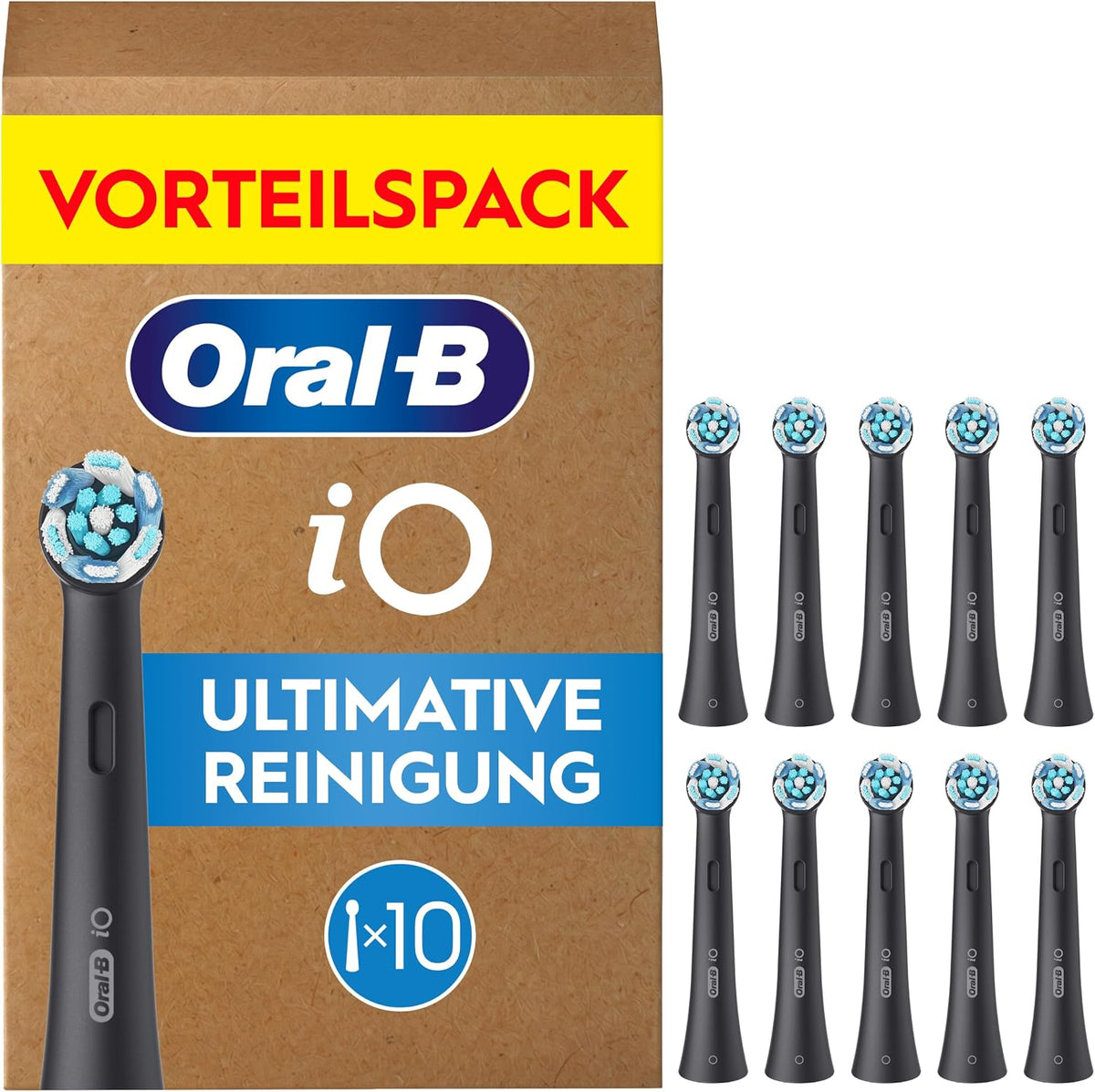 Oral-B iO Aufsteckbürsten Ultimative Reinigung, Schwarz, 10 Stück