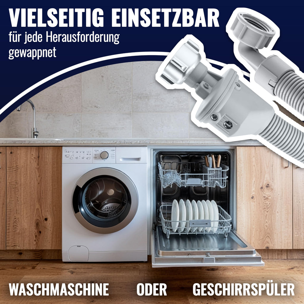 Poppstar 2,5m Waschmaschinenschlauch (Aquastop Schlauch für Waschmaschine, Spülmaschine), 3/4 Zoll Anschluss